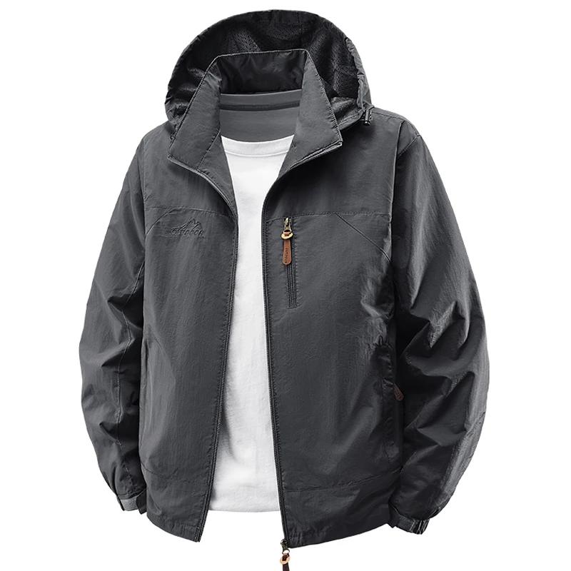 Printemps automne coupe-vent imperméable randonnée vestes hommes en plein air Camping manteaux à cap