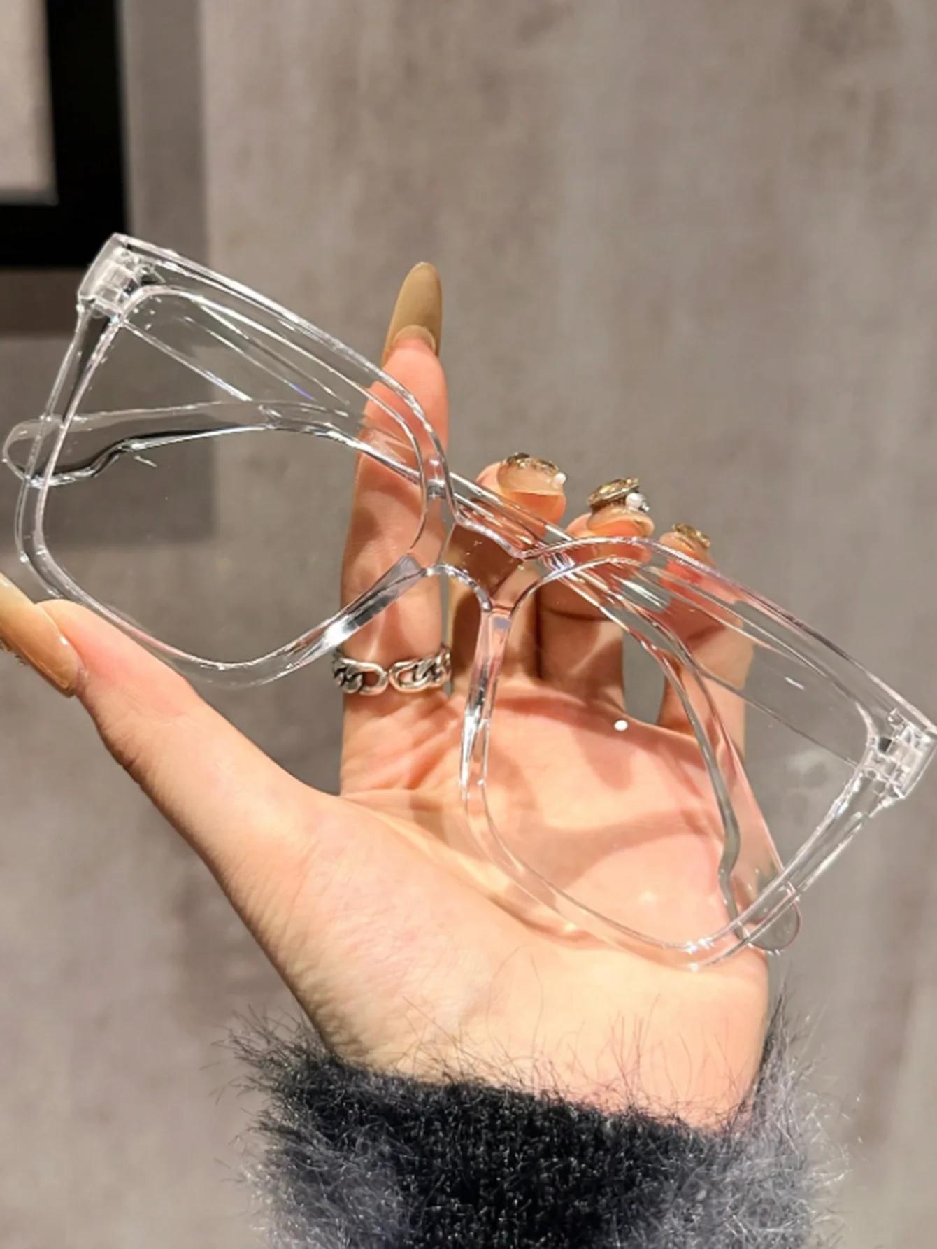 Lunettes géométriques élégantes, simples et élégantes avec lentilles transparentes, adaptées à la le