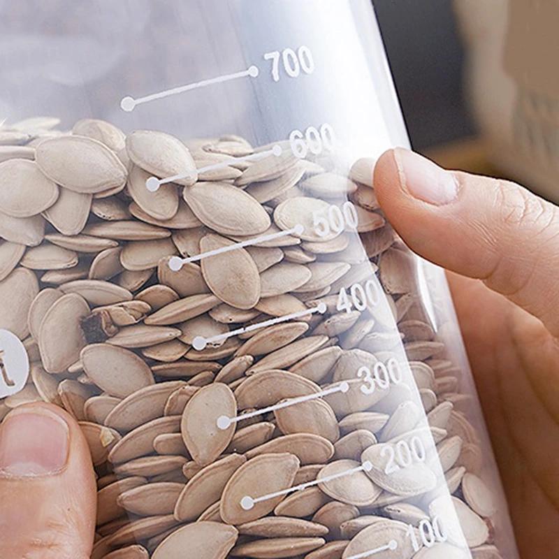 Boîte de rangement scellée transparente, 1 à 4 pièces, réservoir de stockage de céréales alimentaire
