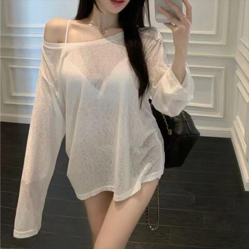 T-shirt ample et transparent sexy pour femme – Collection été 2026 – Chic et décontracté – Couleur u