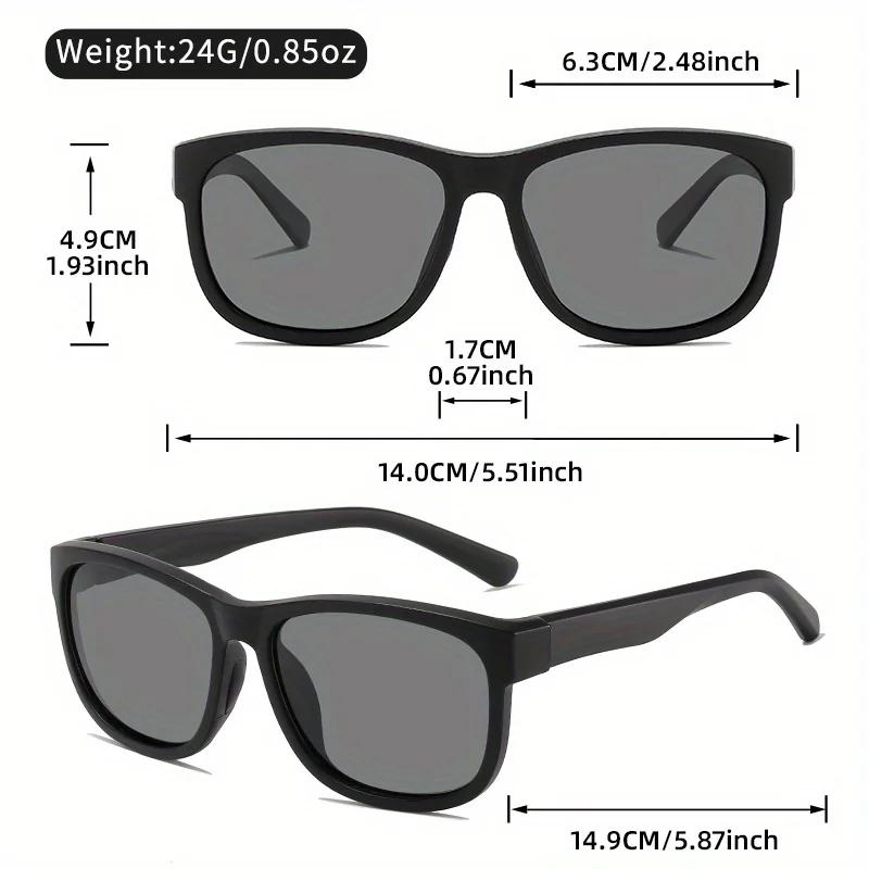 Lunettes de soleil carrées polarisées unisexes, nouveau style, monture légère à paillettes violettes