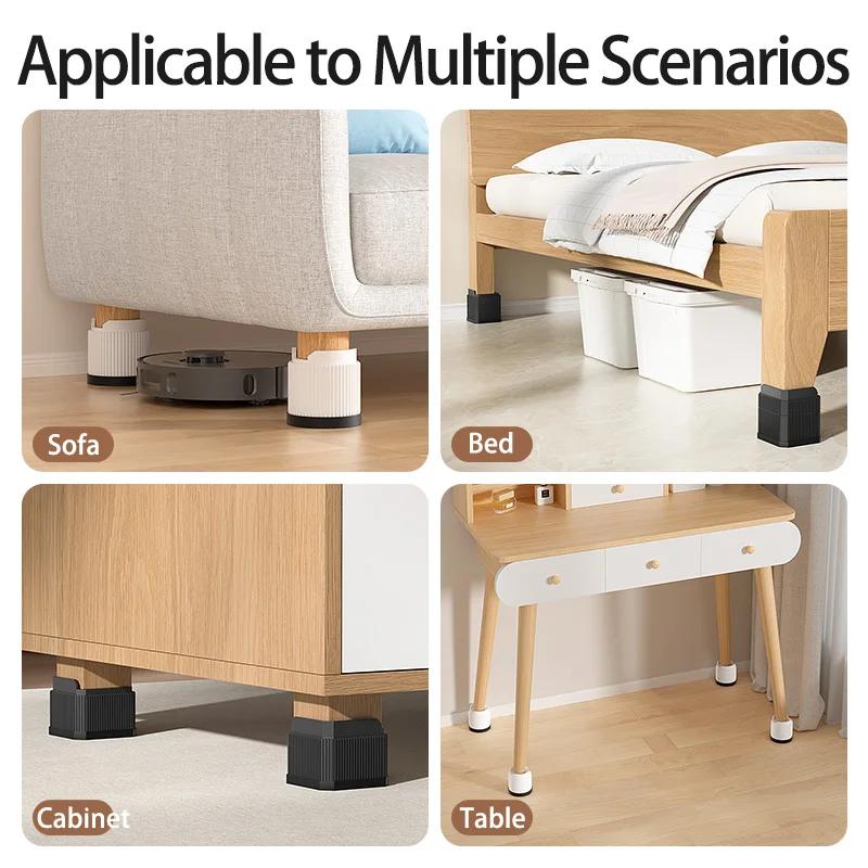 Rehausseurs de meubles carrés empilables, adaptés à protéger le canapé, la table, les pieds de chais