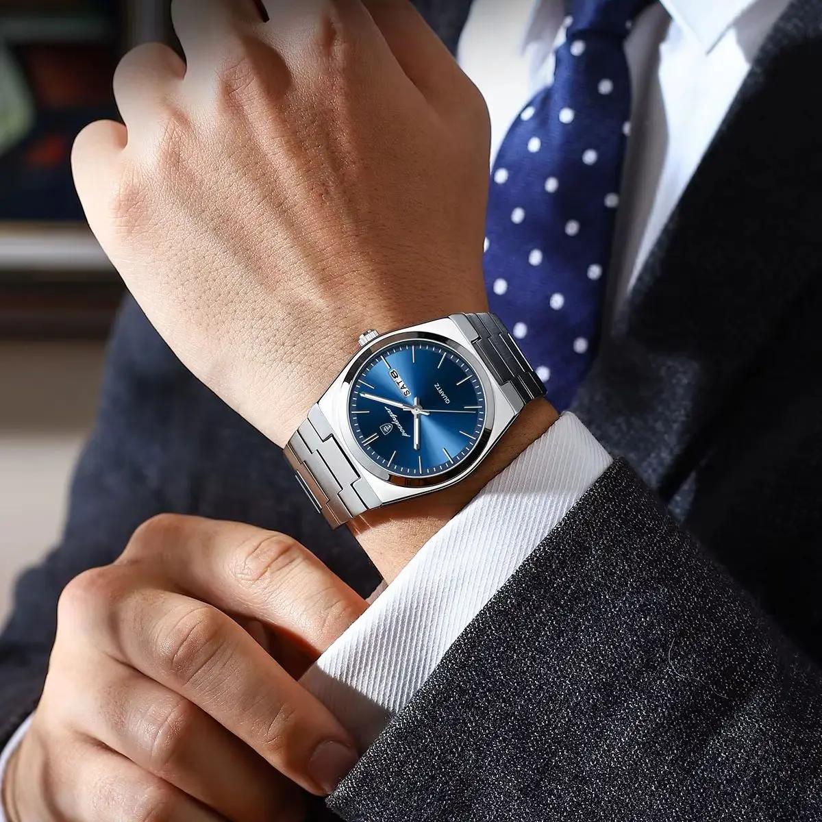 POEDAGAR montres de luxe pour hommes en acier inoxydable étanche lumineux homme montre Date semaine 