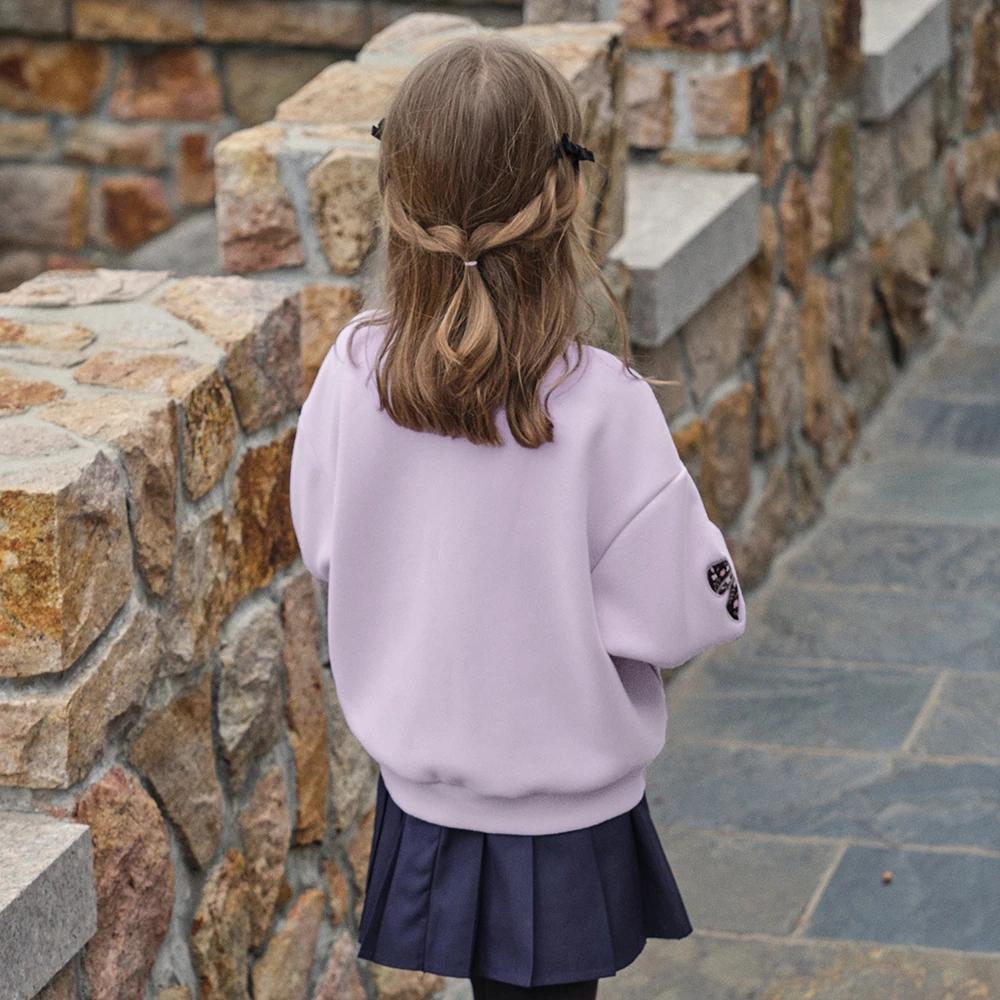 Dave Bella filles hiver automne tricoté velours épaissir veste manteau pour enfants décontracté vête