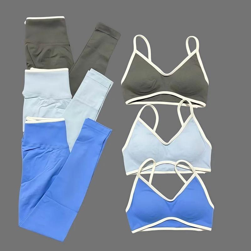 Ensemble de yoga et fitness sans couture HISTELLO pour femme, 2 pièces : Leggings sculptants Ignite 