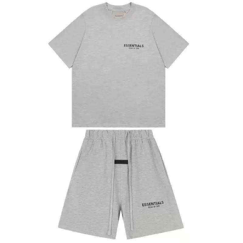 Shorts de sport décontractés à manches courtes en silicone floqué avec lettres, style streetwear, po