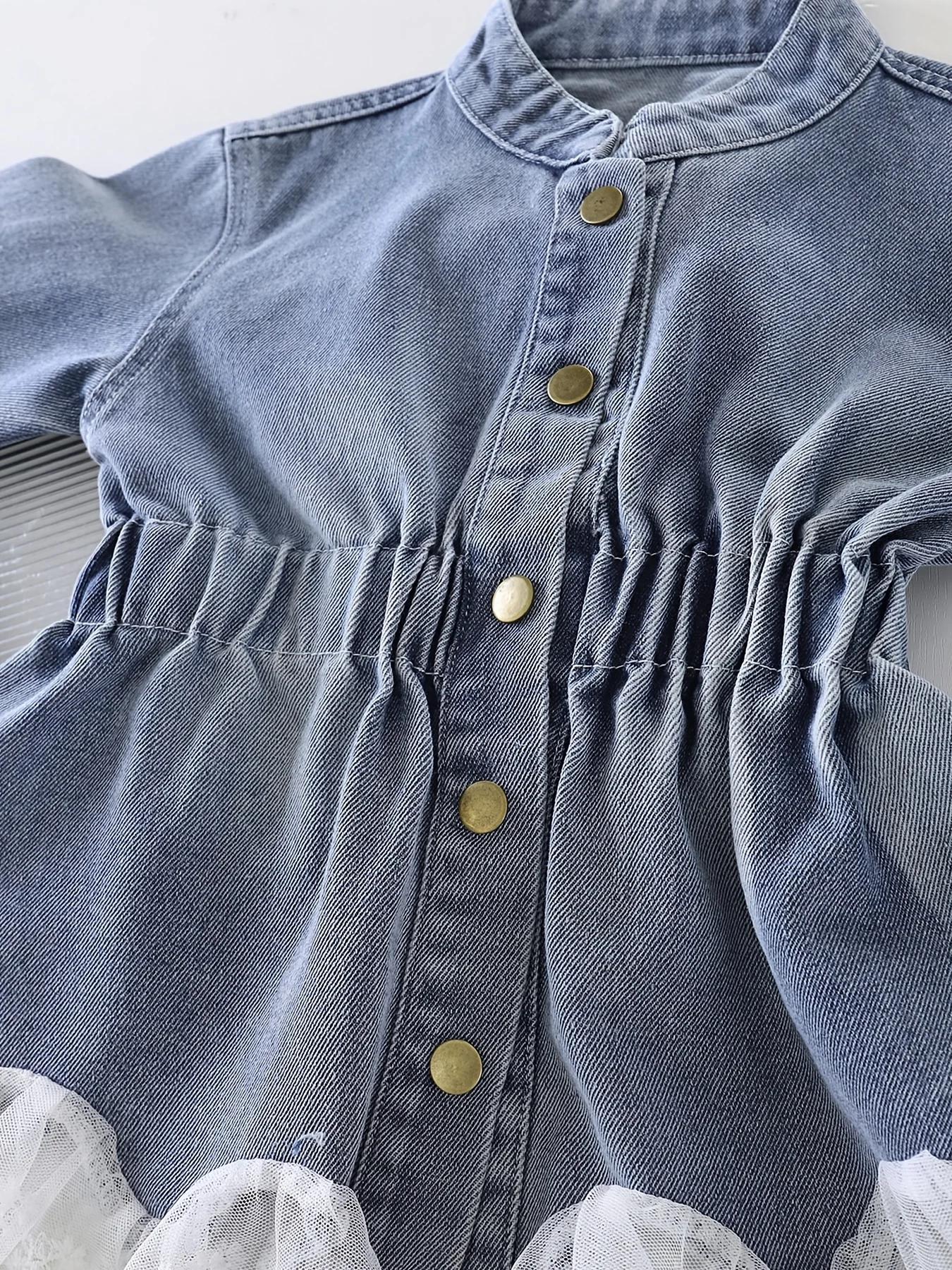 Veste élastique cintrée à la taille pour filles, nouveau style printemps-automne, dentelle, garnitur