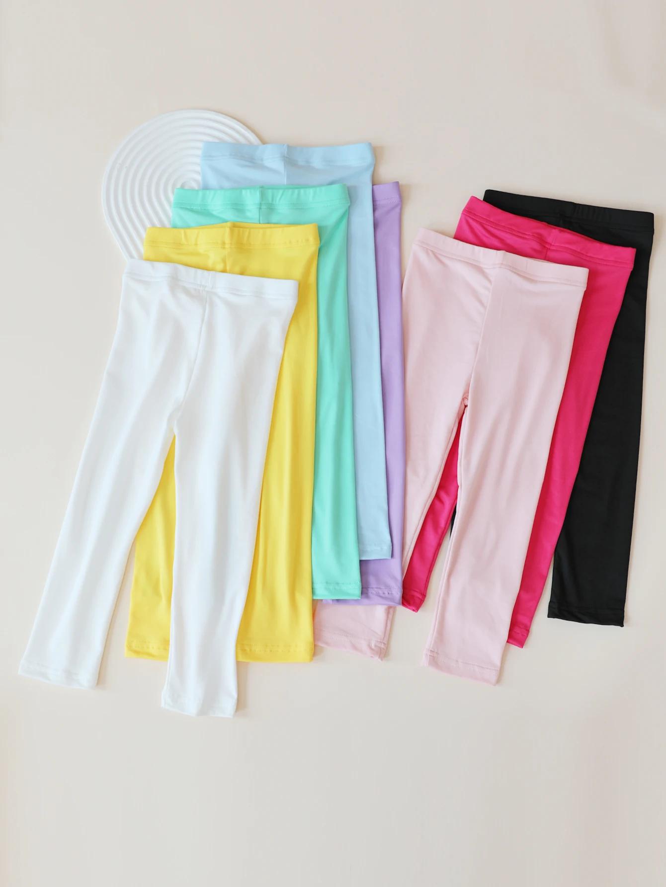 Pantalons pour filles, leggings élastiques doux pour enfants, couleur bonbon, pantalon skinny pour f