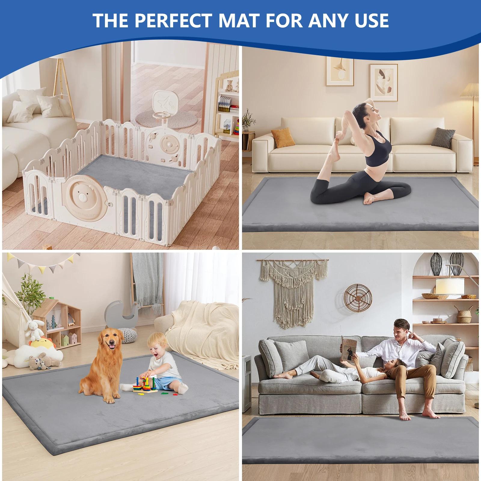 Huloosleep 4 couleurs bébé ramper tapis de jeu antidérapant épais doux mousse bébé activité tapis sa