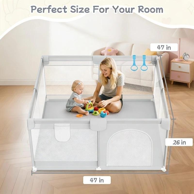 Parc de jeux IMBABY pour bébés et tout-petits, enclos de jeu anti-chute pour intérieur et extérieur,