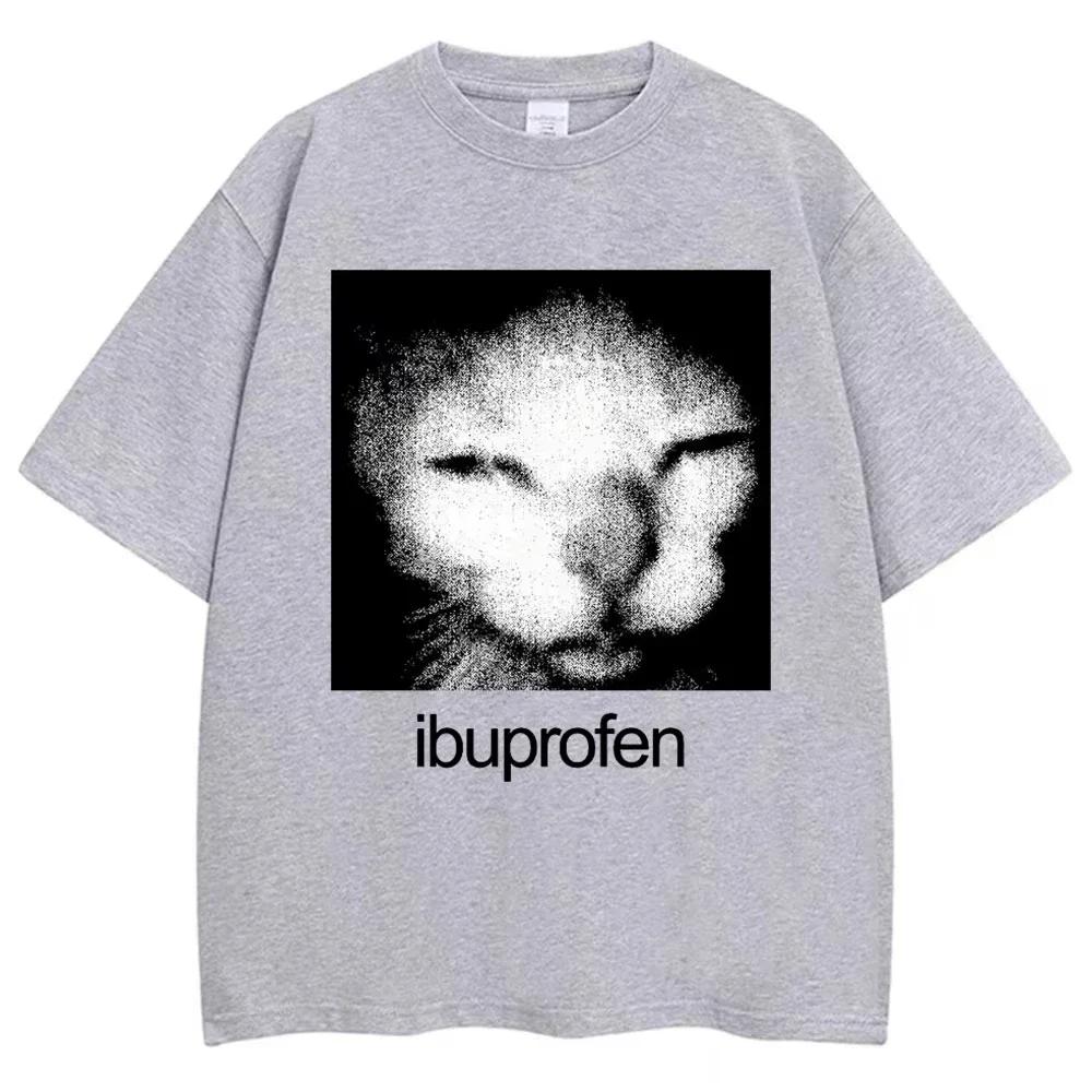 2026 Vintage Drôle Ibuprofen Chat Meme Graphique T-shirt Femmes Humor Mode T-shirts Surdimensionné D