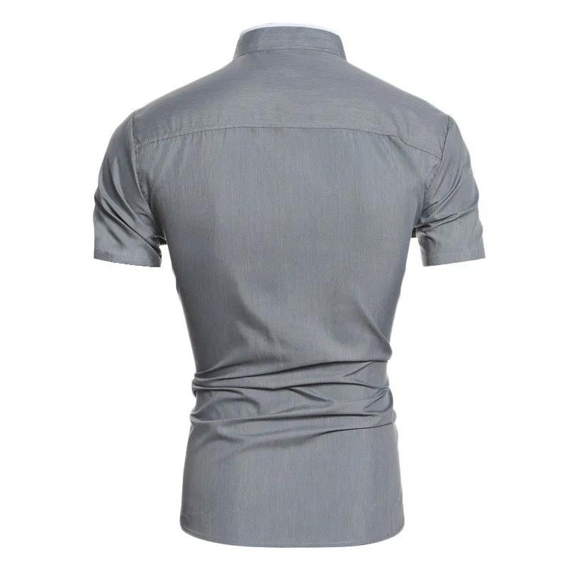 Chemise décontractée à manches courtes pour hommes, couleur unie, pour les déplacements, nouvelle co