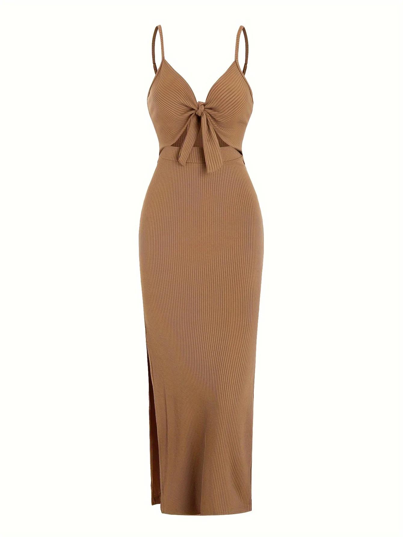 Robe à bretelles simple sans manches en tricot Europe et Amérique au printemps et en été, dos qui fu
