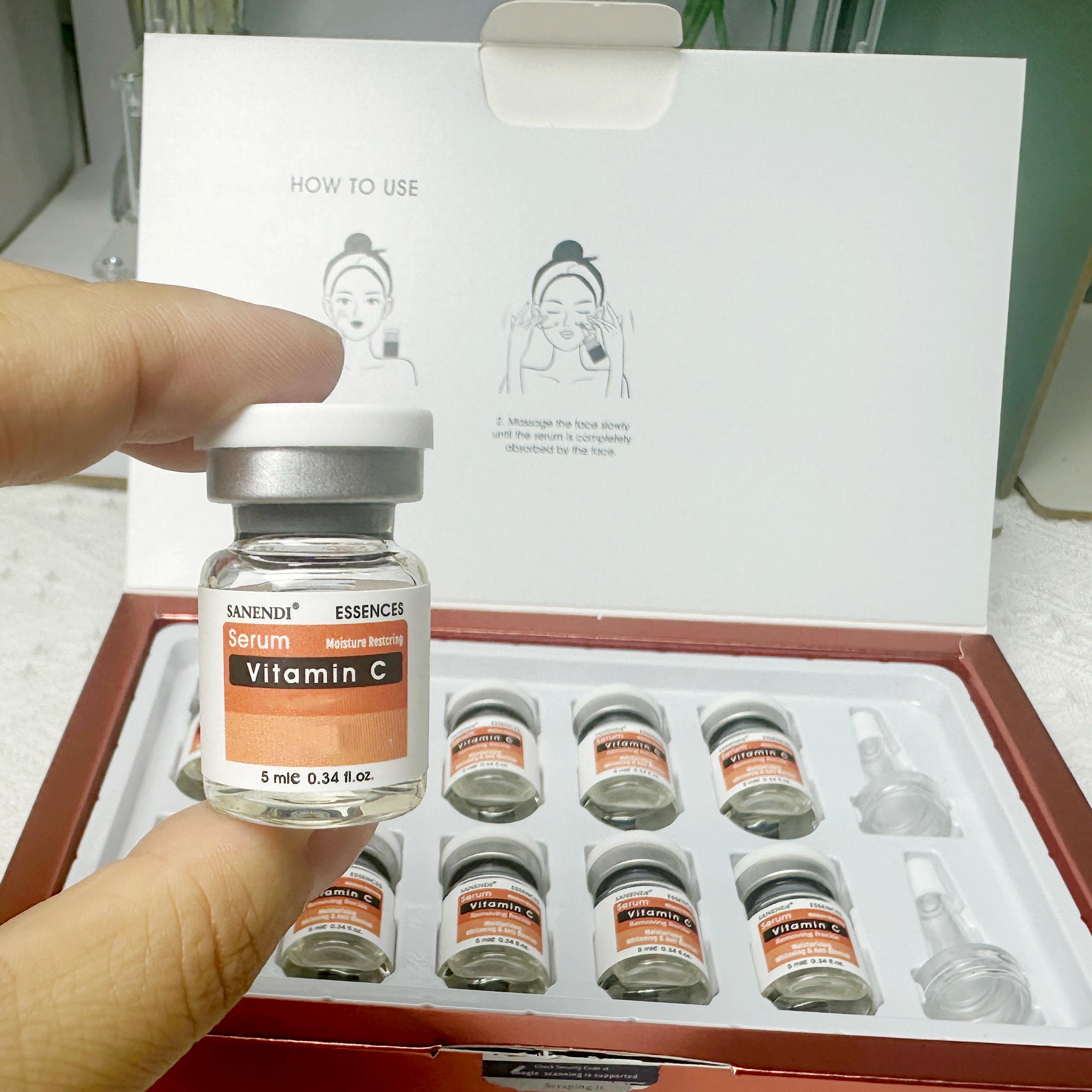 Sérum AQUA à l'acide hyaluronique, six peptides, vitamine C, essence sanendi, soin du visage, lissag