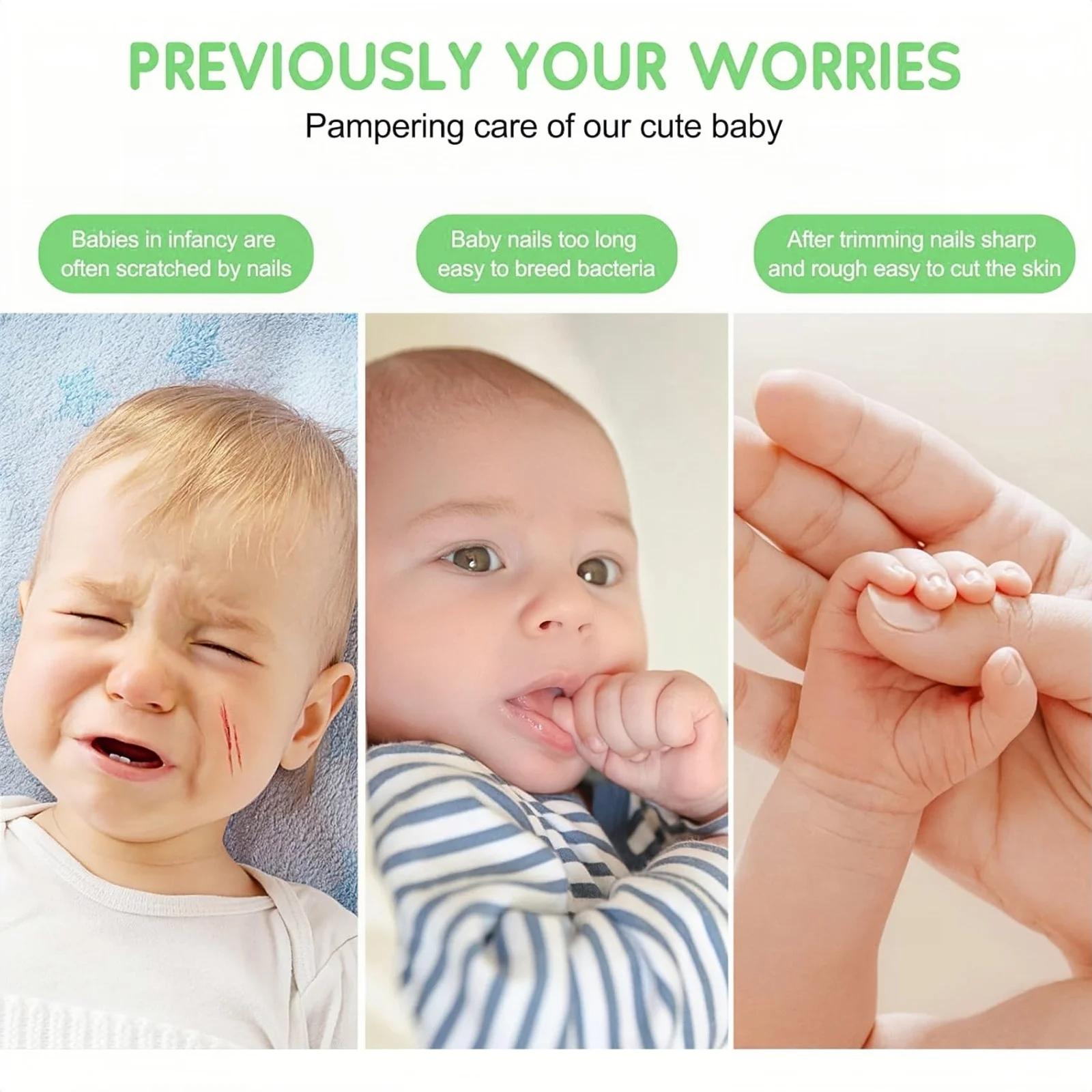 Lime à ongles électrique pour bébé, ensemble de soins des ongles avec lumière LED, coupe-ongles pour