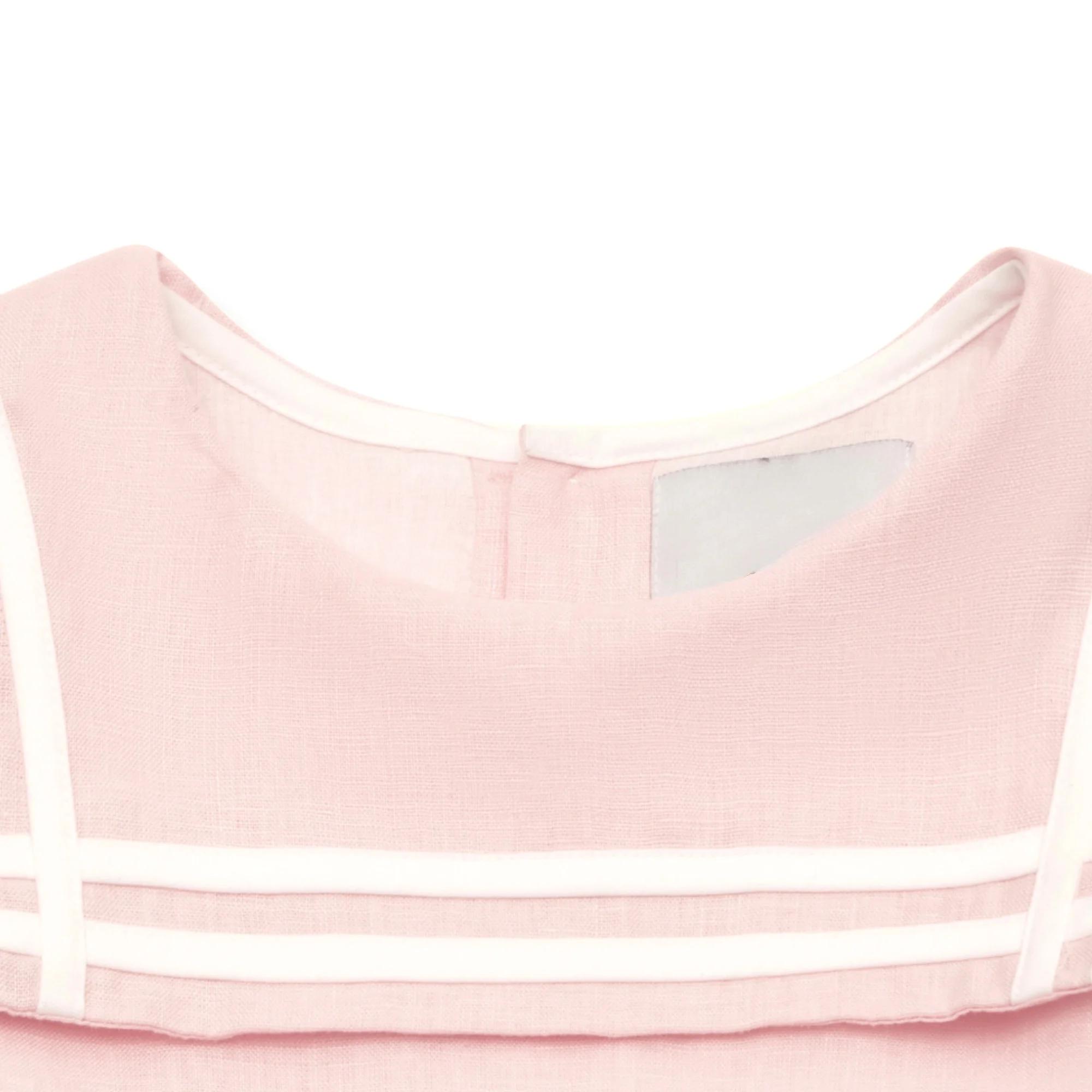 Robe en lin pour enfants, motif nid d'abeille, smocks faits main, manches courtes, vêtements pour fi