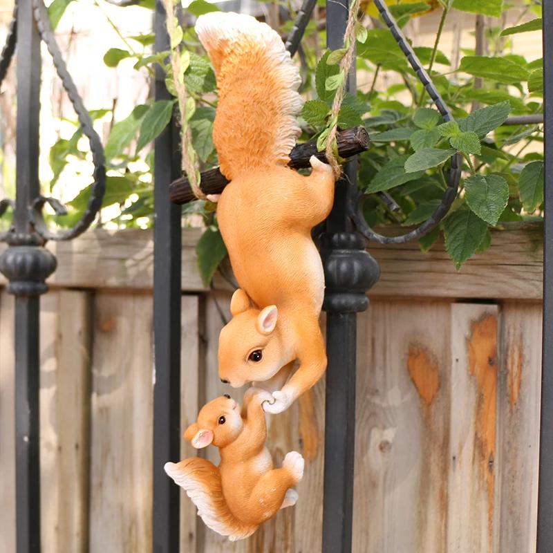 Figurine d'écureuil en corde d'escalade créative, 1 pièce, parfaite pour la décoration du jardin et 