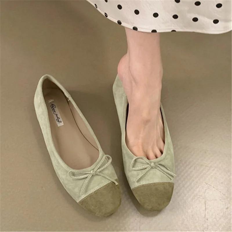 Bailamos 2026 – Nouvelles Ballerines Décontractées pour Femmes en Velours Doux, Élégantes, à Bout Ro