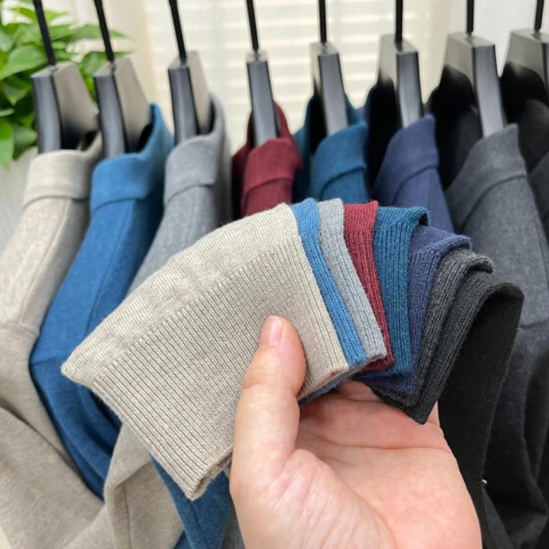 Polo décontracté à manches longues pour hommes, pull à col chemise Pull de golf en laine pour le pri