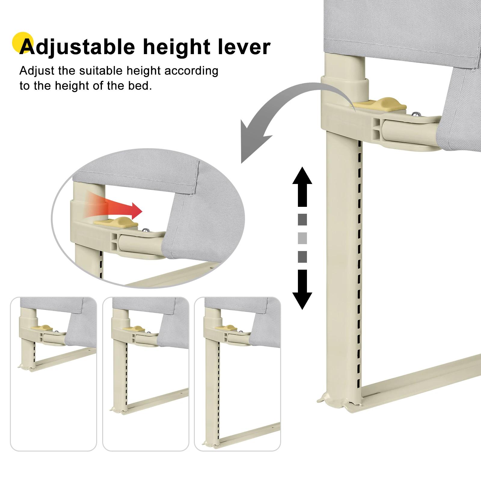 Barrière de Lit de Protection Anti-Chute Réglable en Hauteur de 70 à 100 cm pour Enfant Filet Aéré S