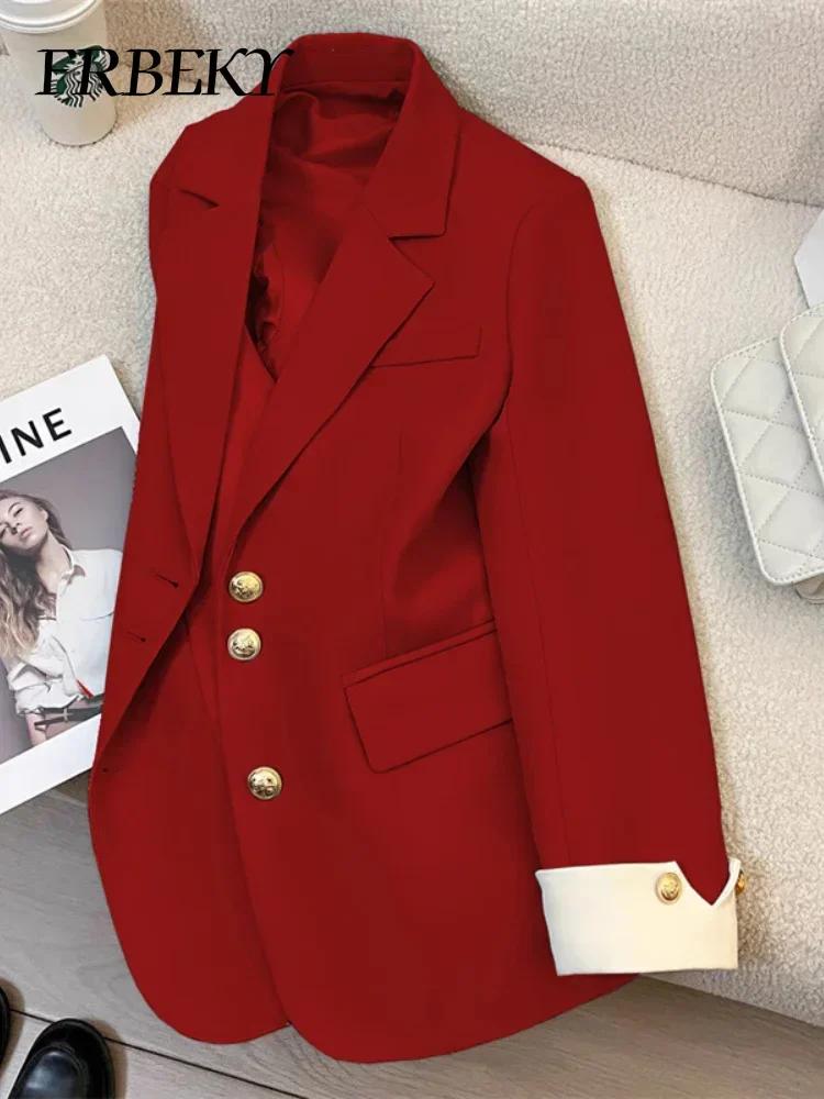 Blazer femme mode coréenne printemps automne nouvelle couleur unie costume veste loisirs tempérament