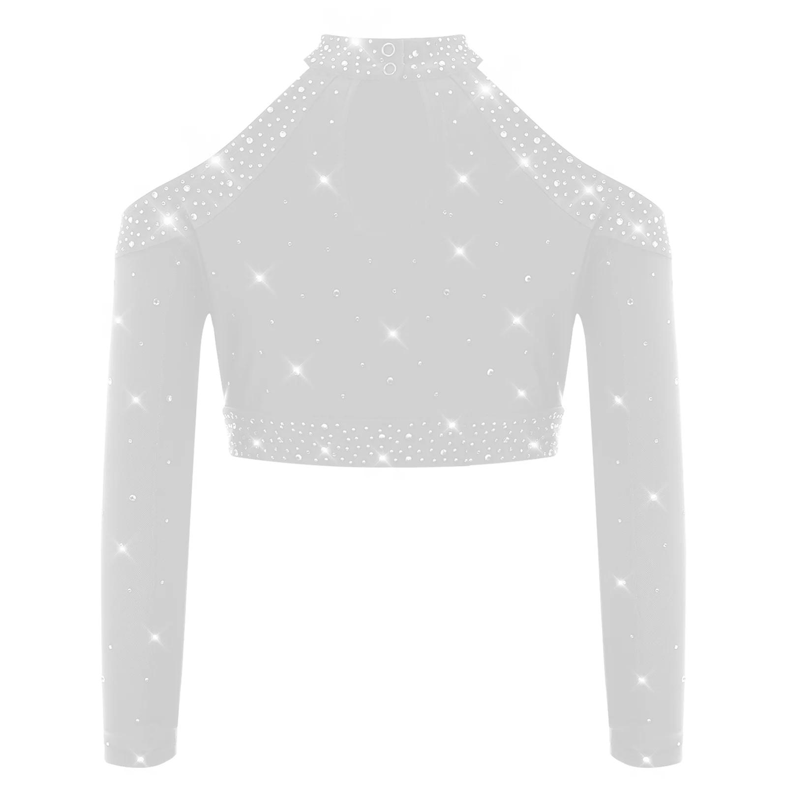 T-shirts pour enfants tendance, streetwear, hauts à paillettes brillantes, costumes de danse jazz et