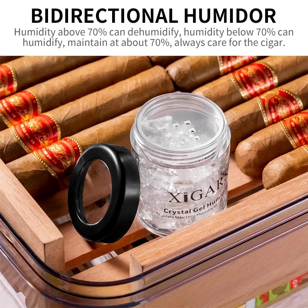 Compagnon de cigares, étagère en bois de cèdre, humidificateur de cigares transparent avec hygromètr