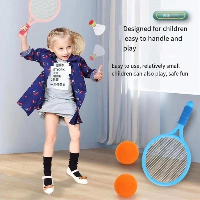 Raquette de tennis de badminton pour enfants, exercice, capacité de réaction, réversible, famille, e