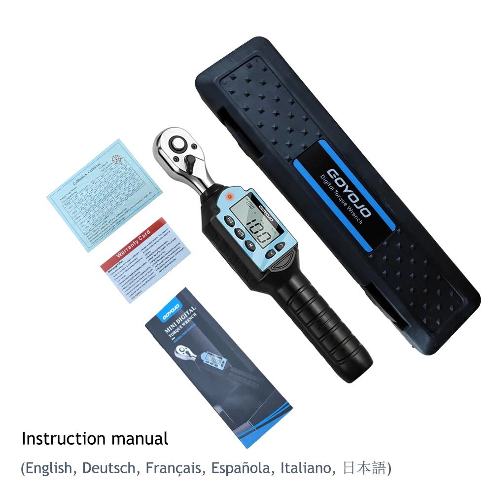 New Digital Preset Torque Wrench 1/2" 3/8" 1/4" Bidirectional Ratchet Head Professional Adjustable B