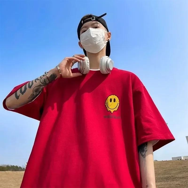 T-shirt à manches courtes de style coréen pour hommes en grande taille M-8XL