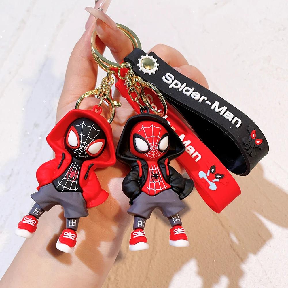 Lot de 4 porte-clés Marvel Spider-Man, série Avengers, dessin animé, bande dessinée, porte-clés cool