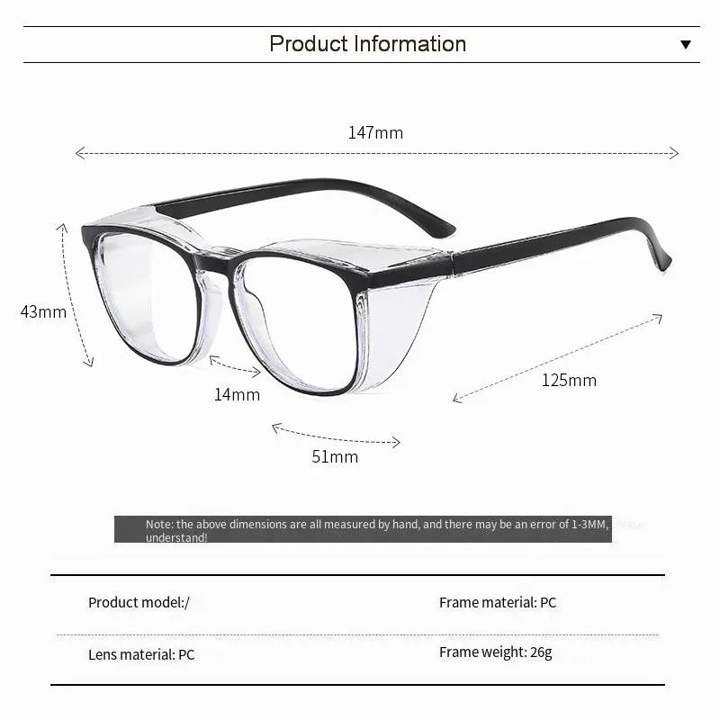 Lunettes de sécurité transparentes pour femmes, carrées, Anti-buée, blocage de la lumière bleue, rés
