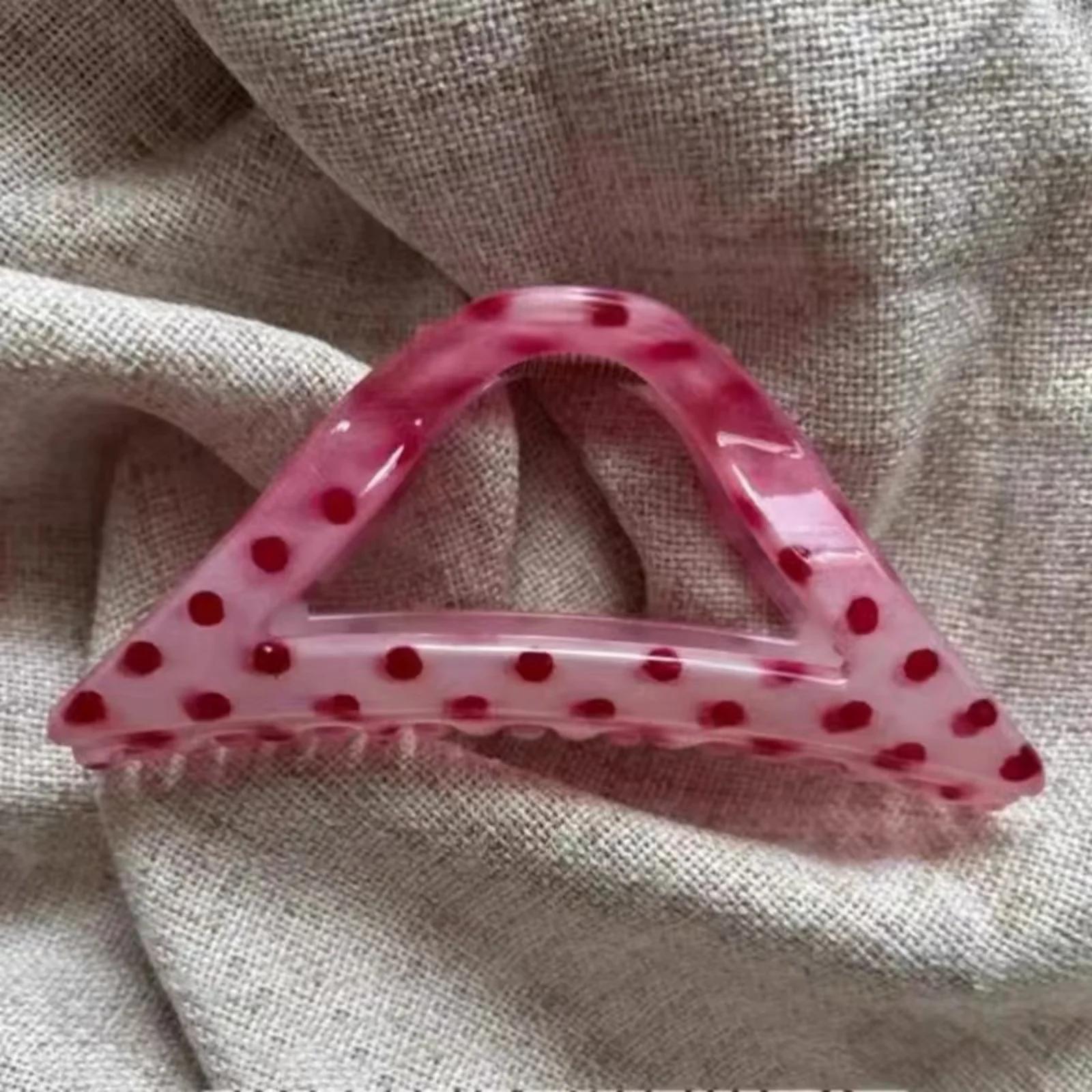 Ensemble de griffes de cheveux à la mode, 1 pièce: pinces triangulaires à pois et ovales, accessoire