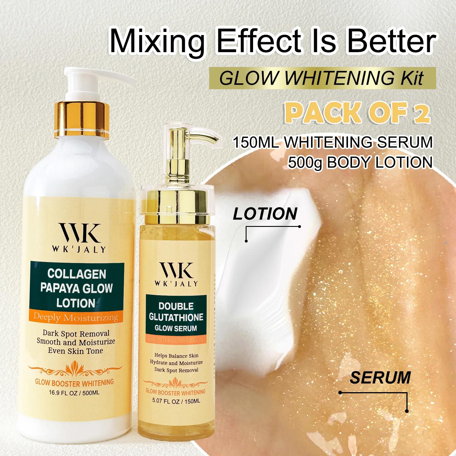 Sérum éclaircissant double glutathion WK JALY pour le visage, le corps, avec acide hyaluronique, cor