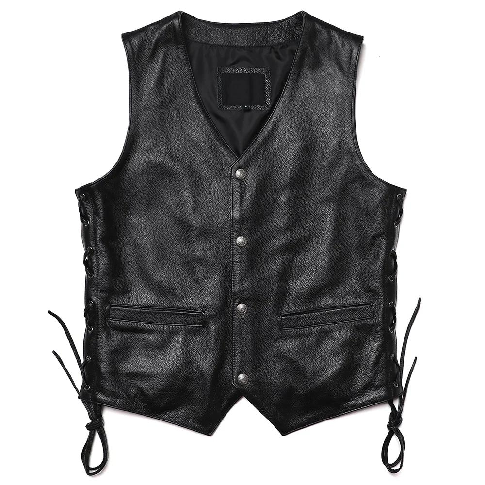 GlaSlim Col V Glands FibJacket, Cuir de vachette véritable, GlaSlim, Classique, Moto, Naturel, Homme