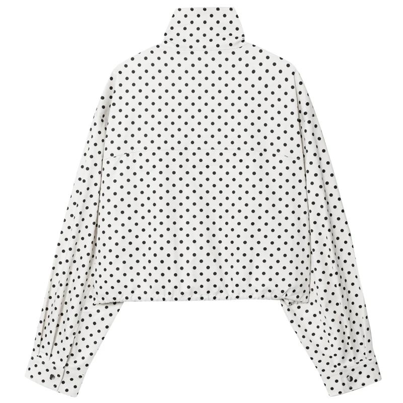 HXAO – veste bombardier à pois pour femme, demi-saison, surdimensionnée, manches longues, haut d'ext