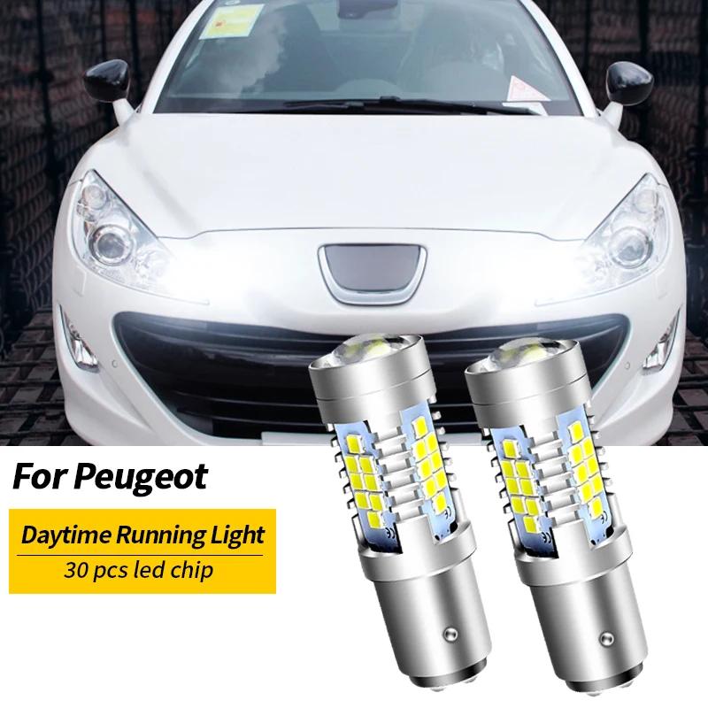 2 pièces LED feux diurnes DRL ampoule lampe Canbus sans erreur P21/5W 1157 BAY15D pour Peugeot 408 3
