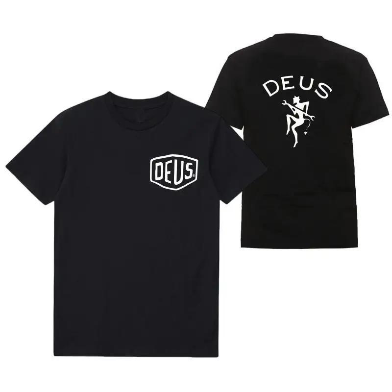 DEUS EX MACHHR-Maillot de football à manches courtes pour homme, haut noir décontracté, t-shirts res