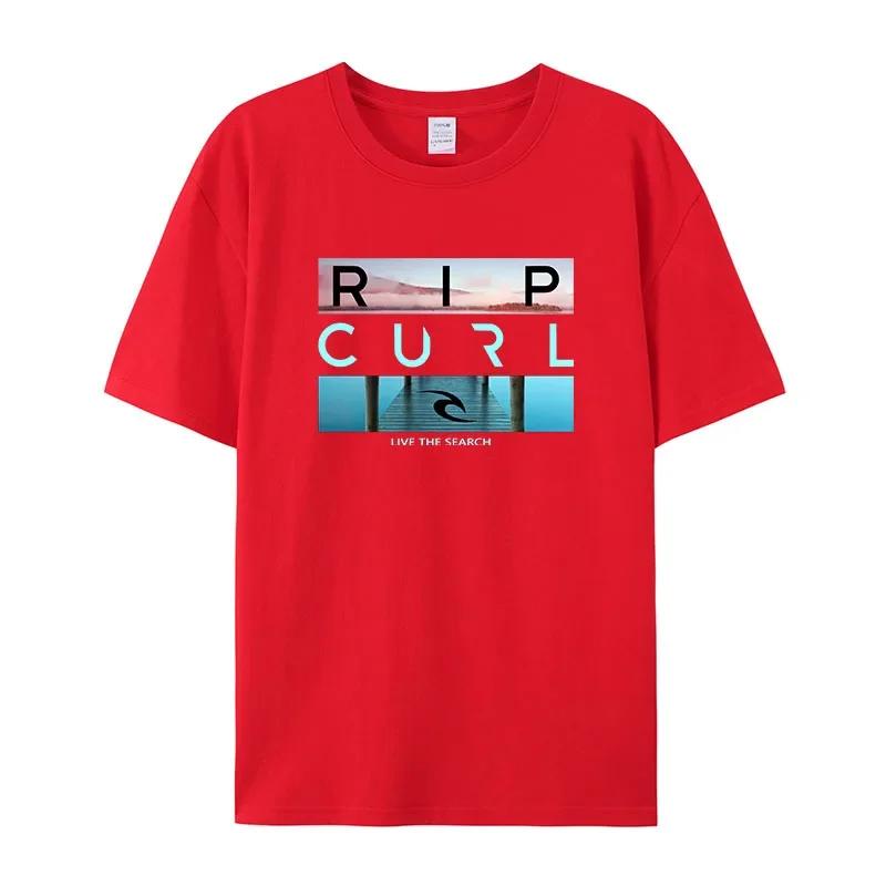 Vente Rip Livethe recherche beauté Curl Logot-chemise pour hommes été incroyable qualité 100% coton 