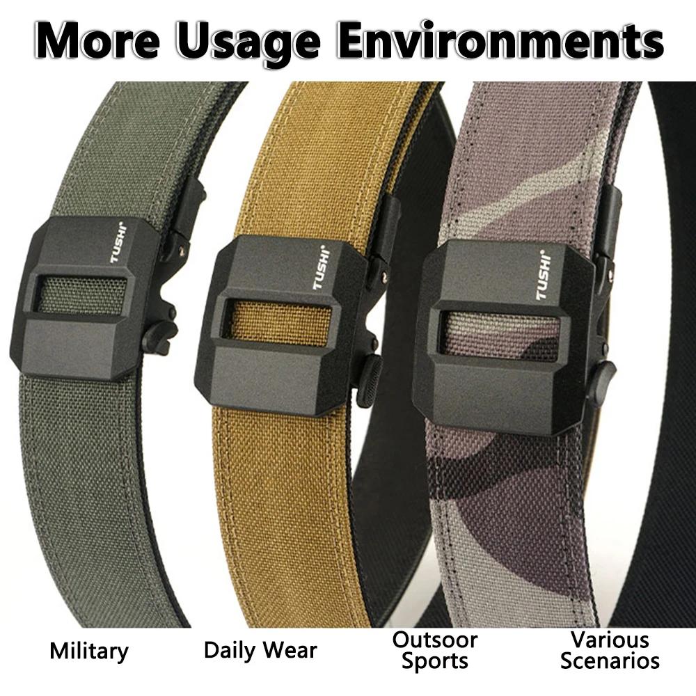 TUSHI ceinture tactique dure pour hommes boucle automatique en métal IPSC pistolet ceinture 1100D Ny