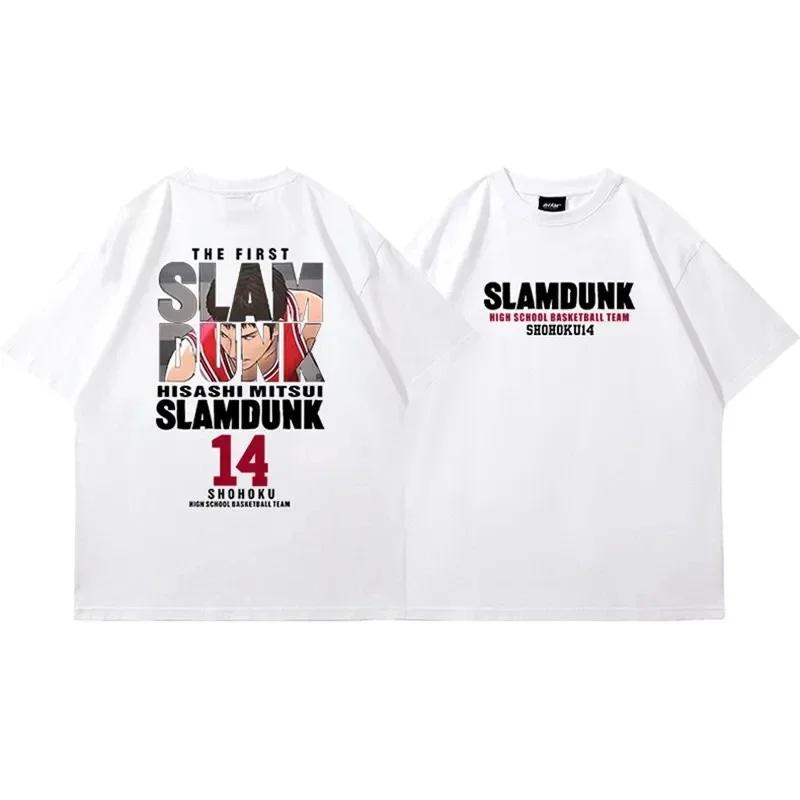 2025 hommes Anime Slam Dunk impression T-Shirt hommes surdimensionné japonais manganèse à manches co
