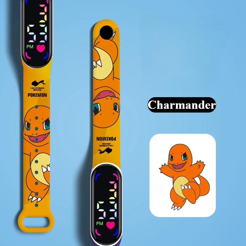 Montre Pokemon Pikachu Gengar, montre numérique LED étanche pour enfants, montre-bracelet électroniq
