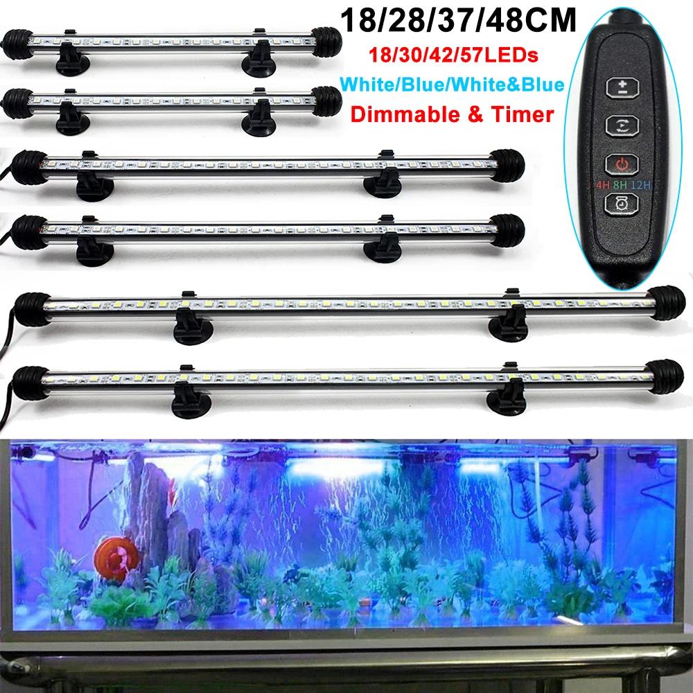 18-48CM LED lumières d'aquarium étanche lumière d'aquarium lampe Submersible à intensité variable av