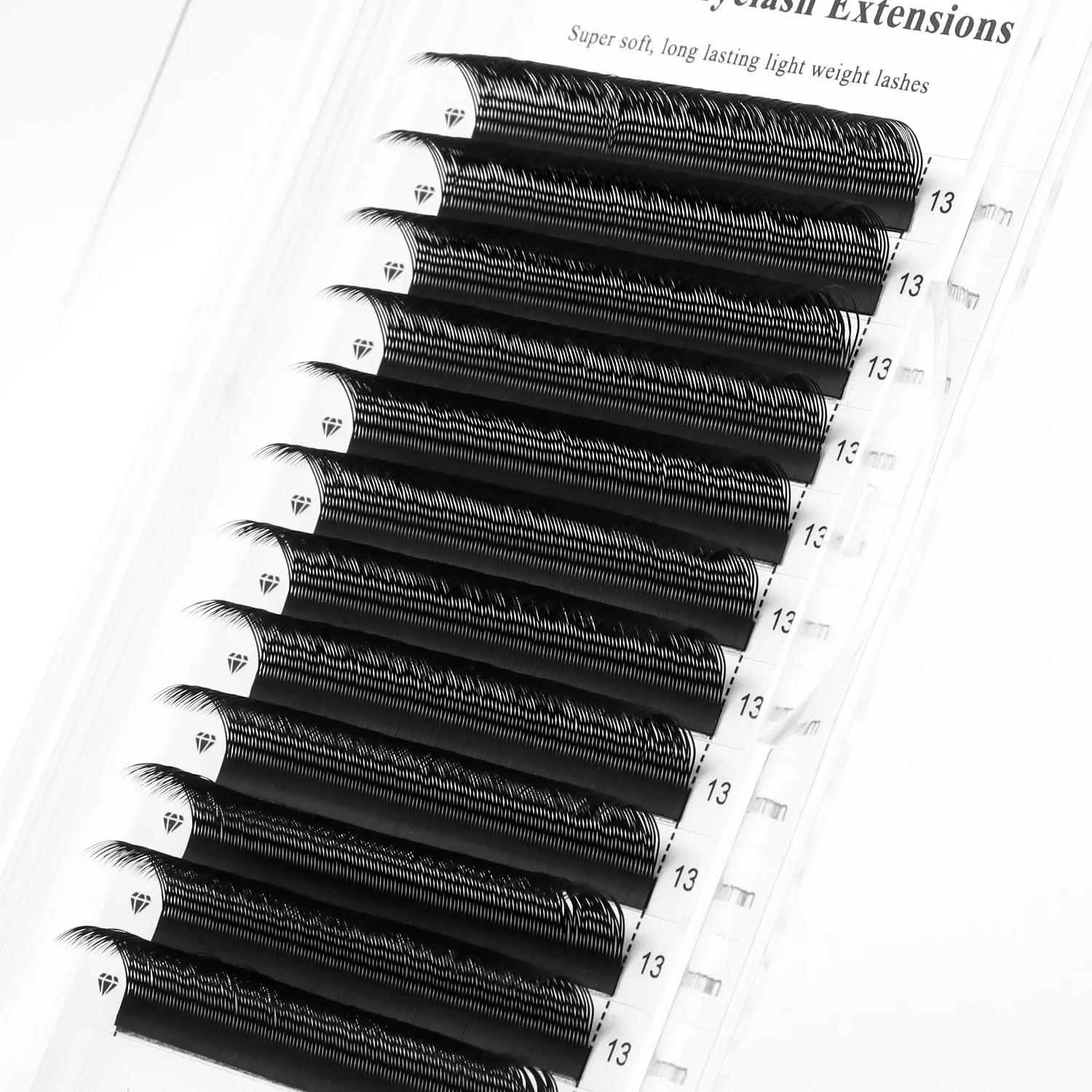 XIUSUZAKI 6 plateaux/lot Extensions de cils YY en forme de U Double pointes 2D YY ventilateurs de Vo