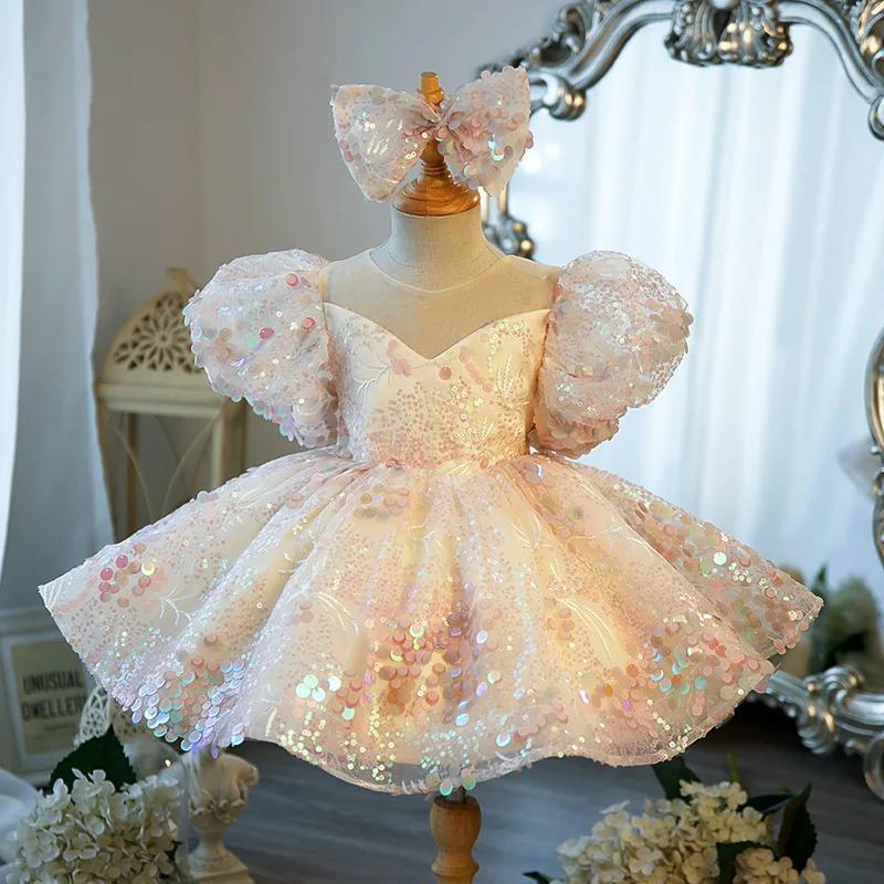 Robe de soirée haut de gamme pour filles, robe de spectacle de Piano pour enfants, robe de princesse