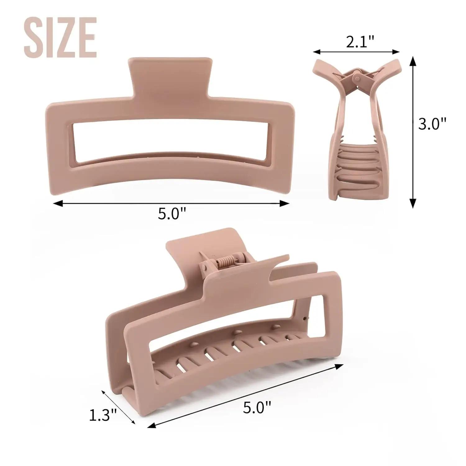Pinces à griffes extra larges de 5 pouces pour cheveux épais et longs, paquet de 4 pinces à griffes 