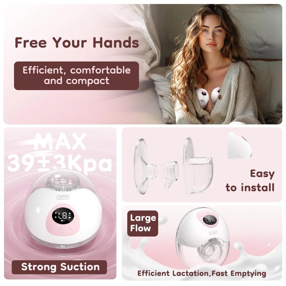 Tire-lait électrique portable MAMIJOY 4 modes - 36 niveaux d'aspiration silencieux et mains libres