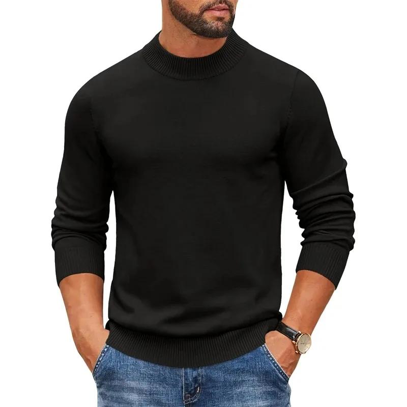 Jeu d'animaux hommes faux col roulé chemisier froid tricots pull pull décontracté robe mince pull ch
