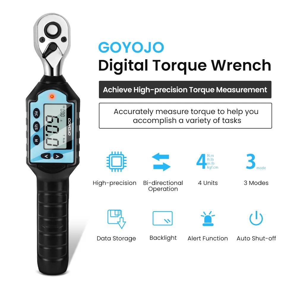 New Digital Preset Torque Wrench 1/2" 3/8" 1/4" Bidirectional Ratchet Head Professional Adjustable B