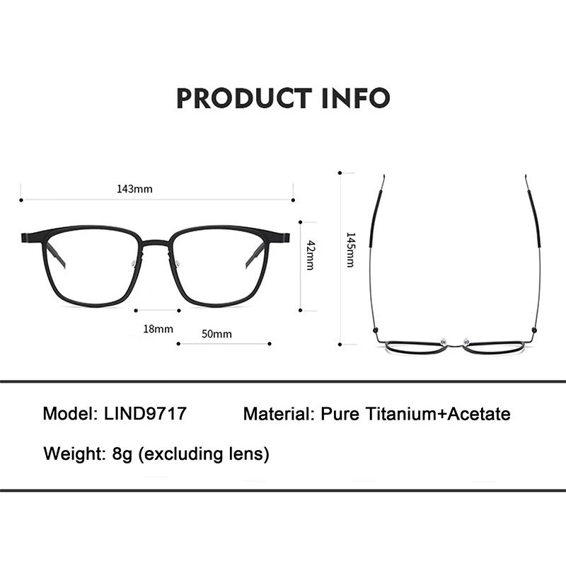 Danemark Designer Réplique Rétro Carré Pur Titane Cadres Acétate Anneau Lunettes Homme Femme Sans Vi